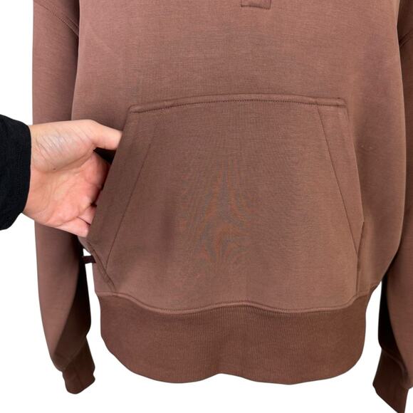 CRZ YOGA M/L SoftAura Brown Half Zip Funnel Neck Pocket Pullover Sweatshirt Top - Picture 10 of 12